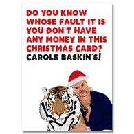 Tiger No Money In Your Christmas Card